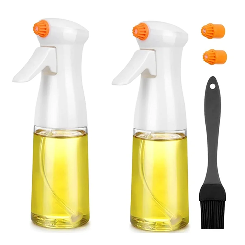 

ABJN-Olive Oil Sprayer For Cooking,Rotatable Nozzle Olive Oil Spray Bottle 230Ml Vinegar Dispenser With Brush Leak Proof