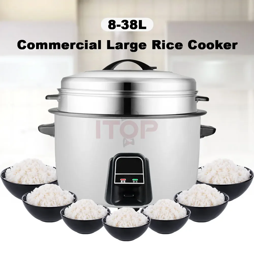 Hotel Restaurant Canteen Drum Shape Electric Rice Cooker 2650W Timing Food Steamer Easy Operate With Steam Basket