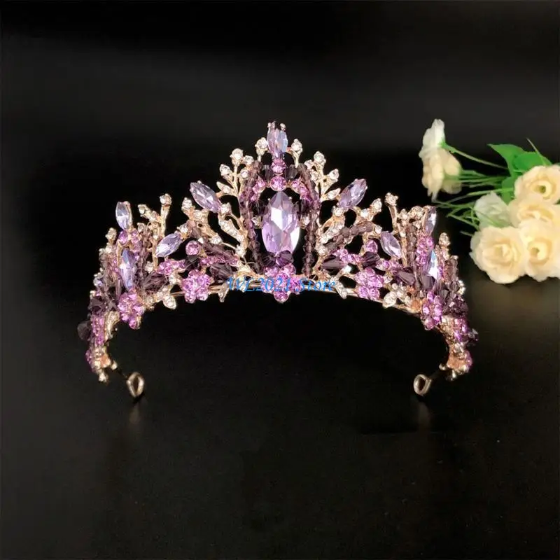 

G5GC Rhinestones Crystal Headband Crown Headband for Women Bride Wedding Party Hair Hoop Dainty Headpiece