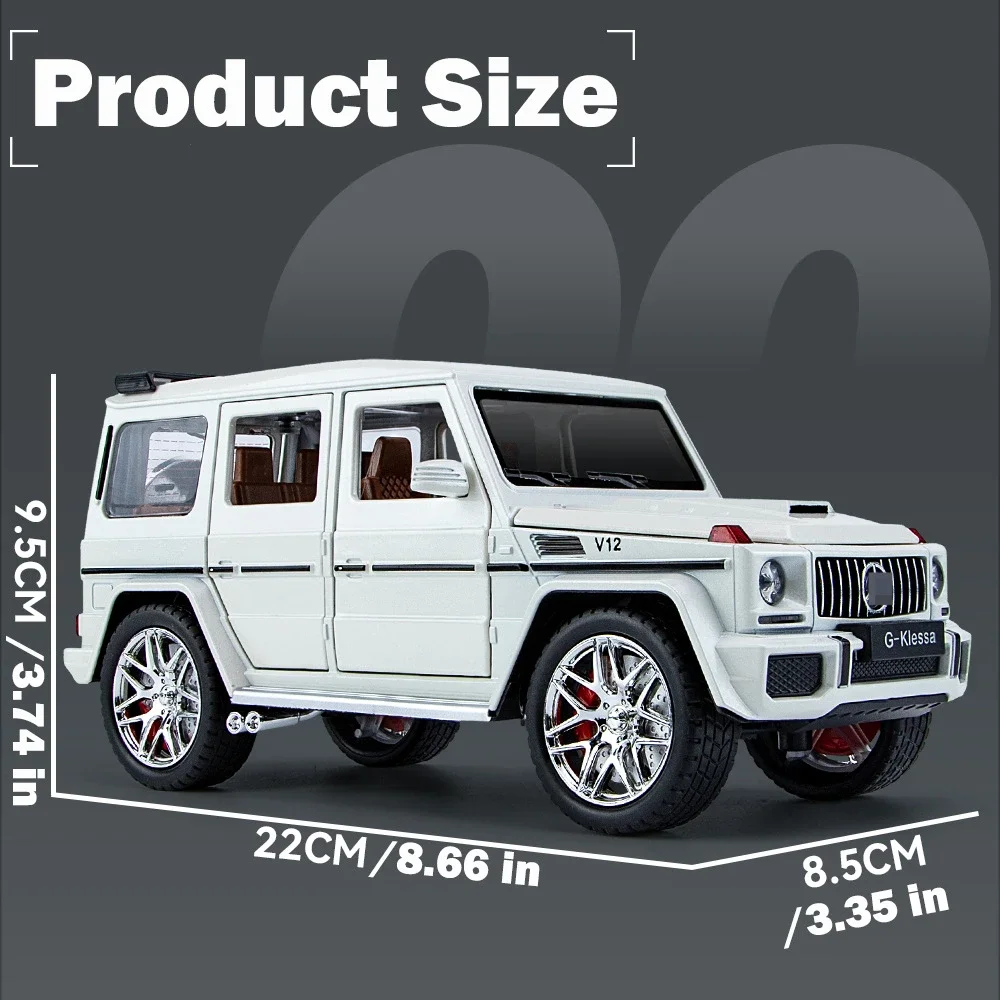 AMG G63-子供用合金ダイキャストのおもちゃの車,スケール1:24,ミニチュア金属,音と光,ドアの引き戻し,オープンカー,男の子へのギフト