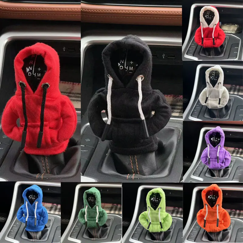 Shift Cover Gear Handle Decoration Gear Shift Mini Hoodie Cover  Fits Manual Automatic Universal Car Shift Lever Interior Decor
