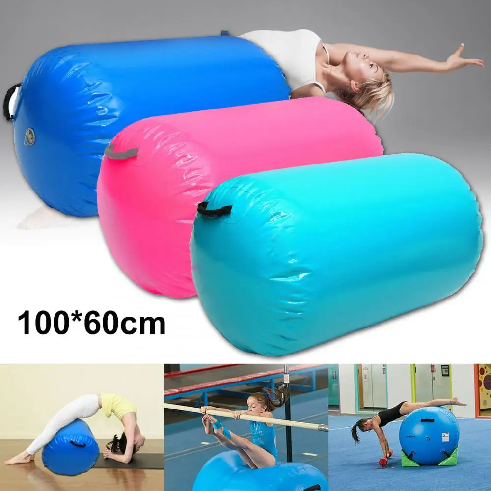 100cm gonfiabile ginnastica palestra tappetino d\'aria pavimento ginnastica domestica equilibrio esercizio invertito Backflip colonna rotonda