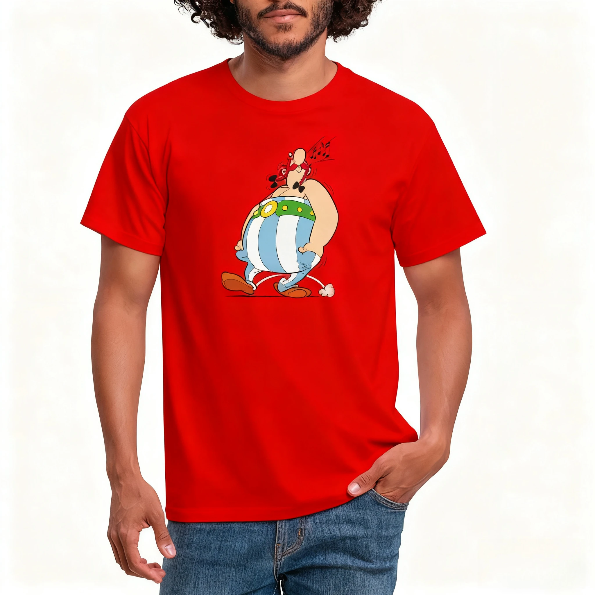 أستريكس وأوبليكس صافرة ميلودي تي شيرت رجالي-رائجة البيع الكرتون تي شيرت للجنسين Harajuku نمط موضة ملابس علوية غير رسمية وصول جديد