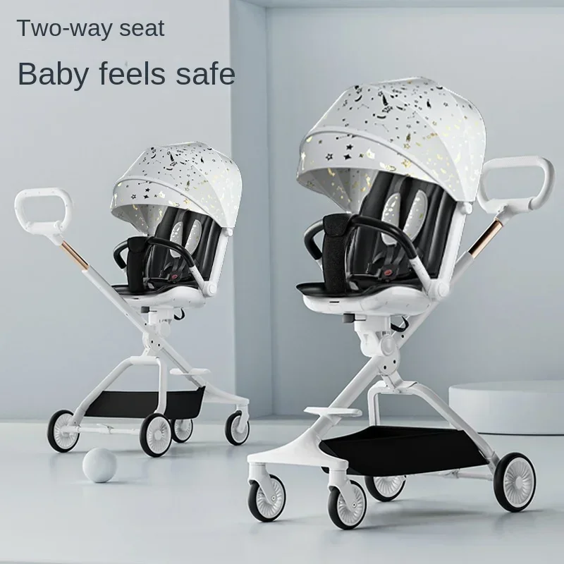 

High Landscape Baby Stroller Newborn Travel Stroller Two-way Swivel Seat Lightweight Folding Baby Walker Four Wheel Stroller