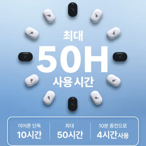 Anker Space A40 이어폰의 Soundcore 적응형 능동형 소음 차단 무선 이어버드 무선 Bluetooth 헤드폰