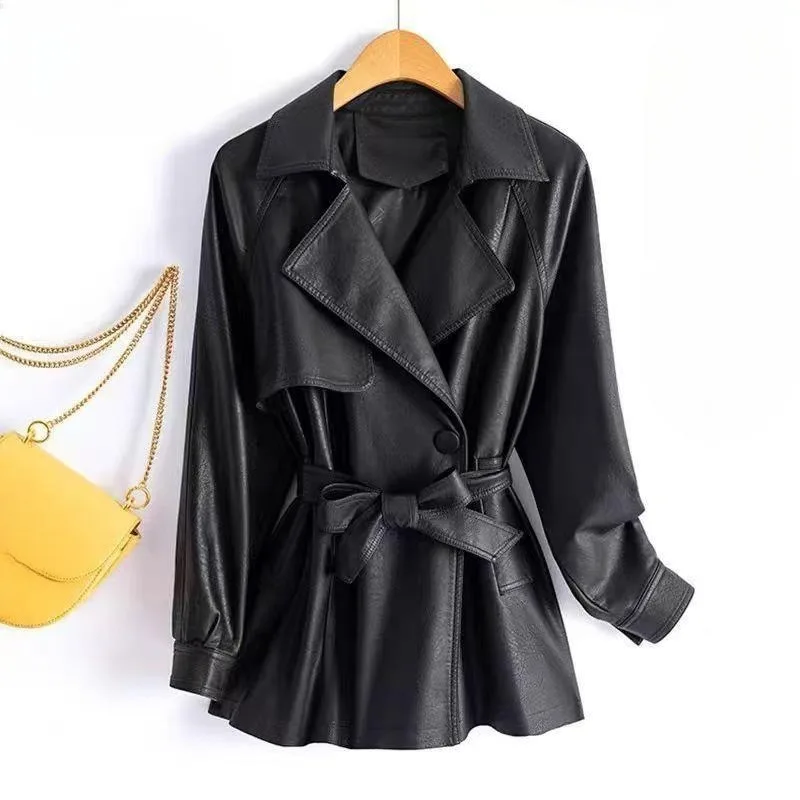 この秋の新作ミッドレングスPUレザージャケットは、アメリカンレトロなスリムで多用途なレザーコートで、女性用ファッションコートです。