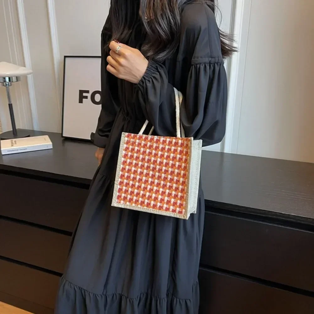 

Ins сумки для обеда для женщин, маленькая сумка для обеда с узором «гусиные лапки», сумка для хранения еды, функциональная портативная сумка для путешествий, пикника, уличная сумка Lonchera