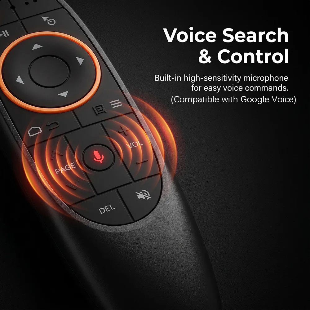 MRSVI Air Mouse Voice Remote Control G10S 2.4G Wireless with Gyroscope for H96 MAX X88 PRO HK1 Q5 Android TV Box/PC/HTPC