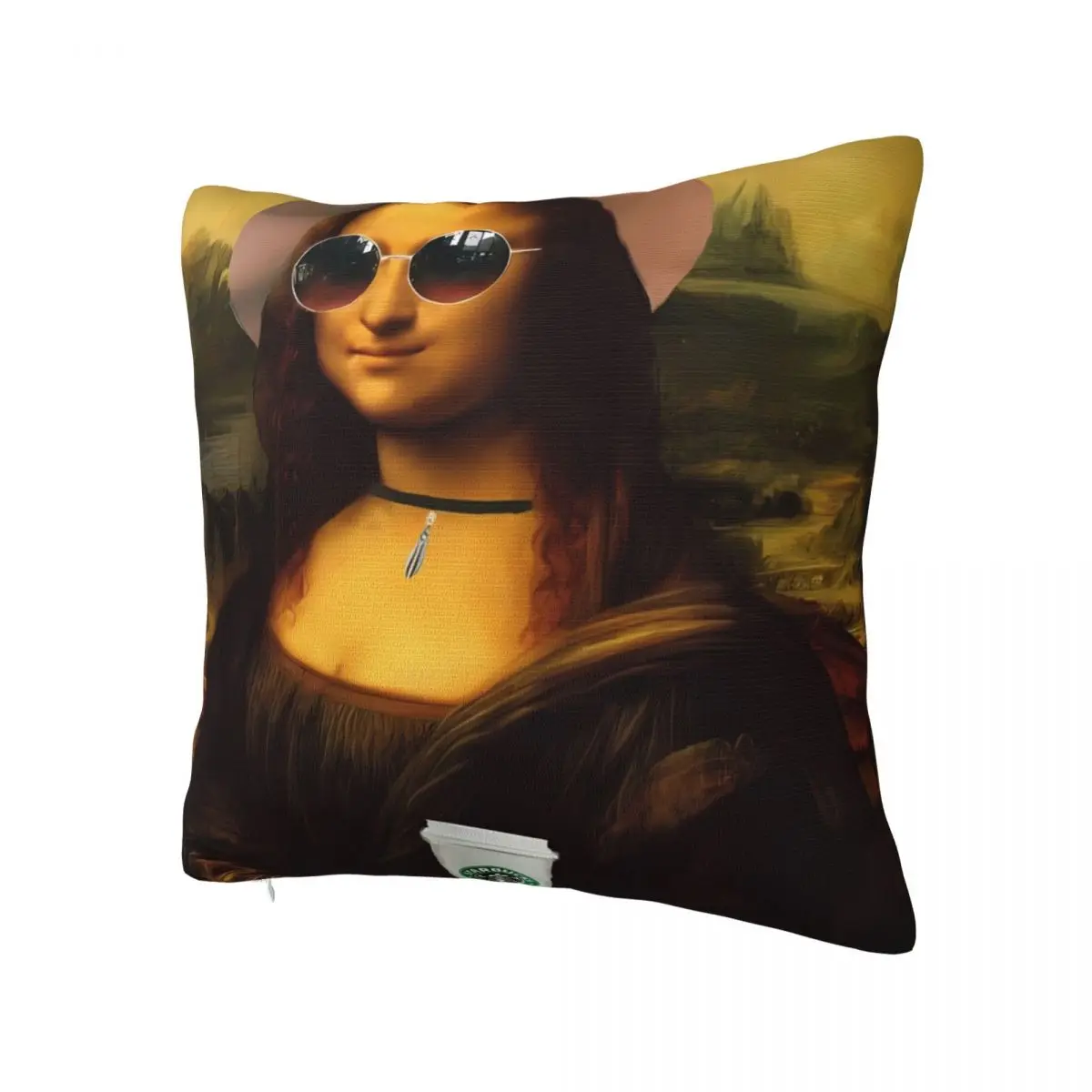 Pillow Cover Mona Lisa Design Cushion Cover Vacation Style Morden Pillow Case For Living Room Chair Pillowcases