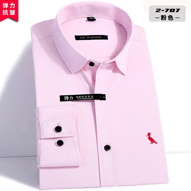 2026 Fashion Bamboo Fiber Mens Long Sleeve Dress Shirts High Quality Non-iron Business Formal Shirt Brand Handsome Man Clothin