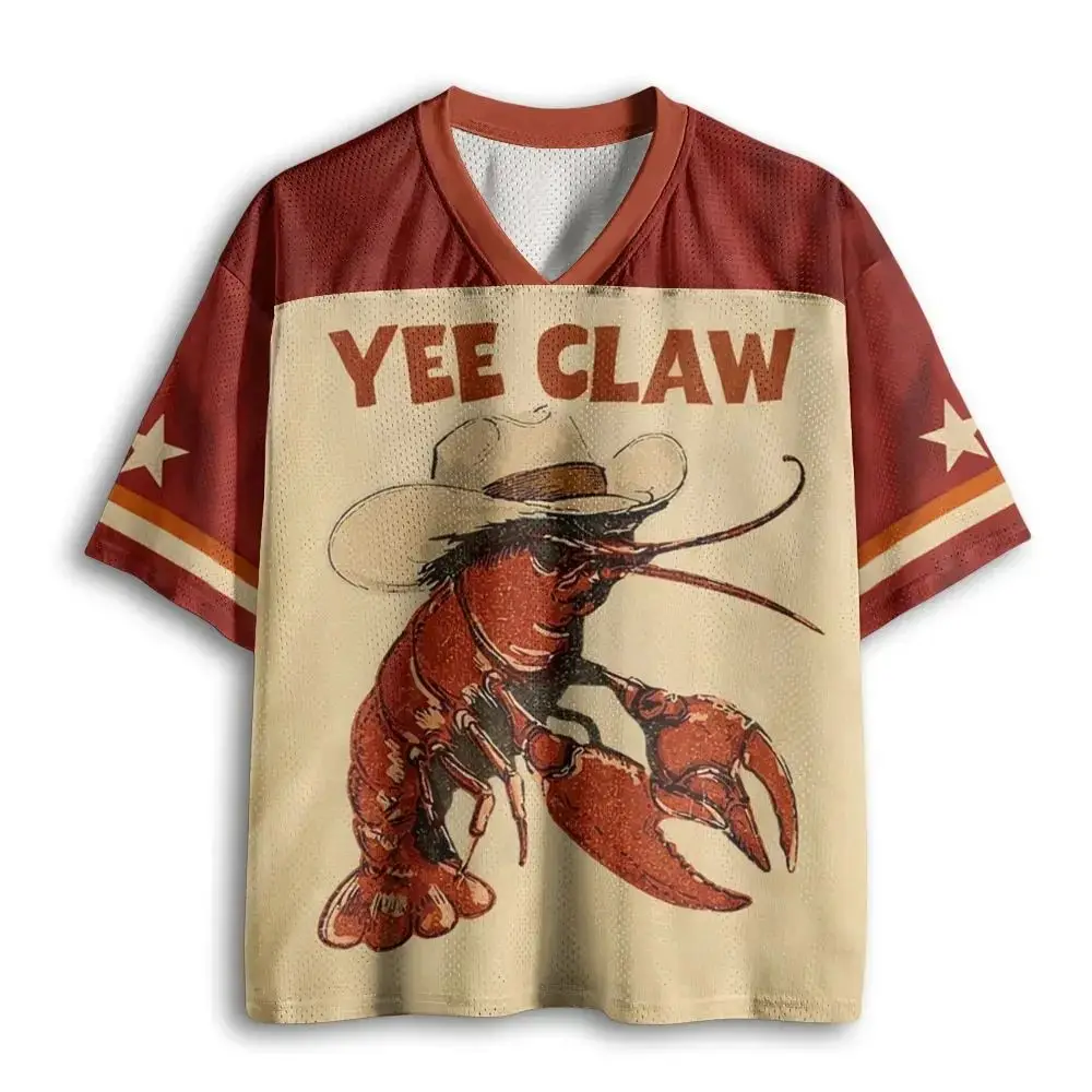 2026 Summer New Fashion Fun Western Cowboy Lobster 3D Print Pattern Breathable Quick-Drying T-Shirt