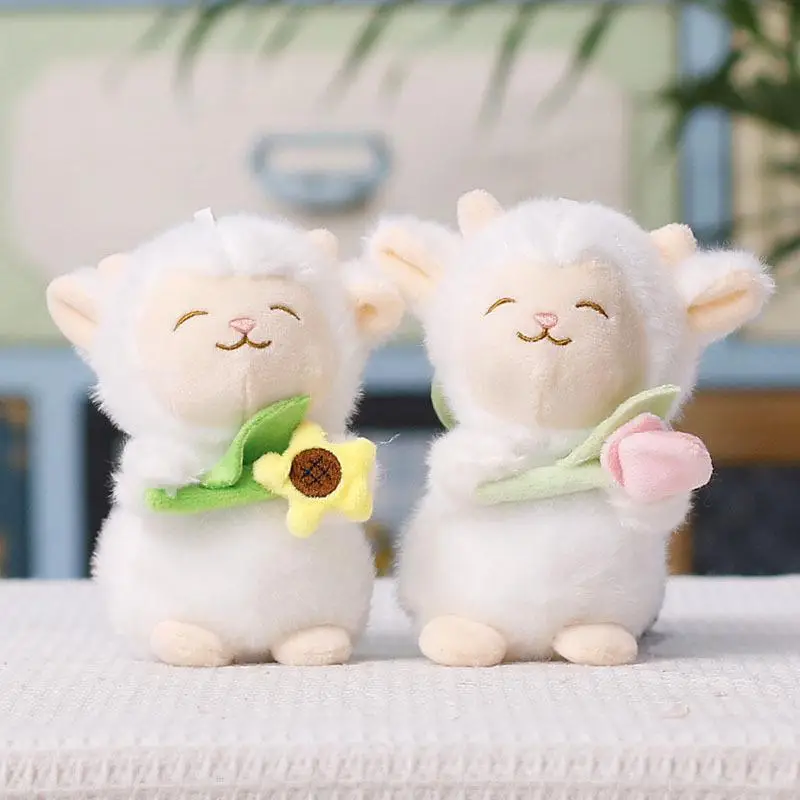 S 1PC New Soft Fluffy Sheep Plush Keychain With Comfortable Touch For Bag Decoration Kids Birthday Gift