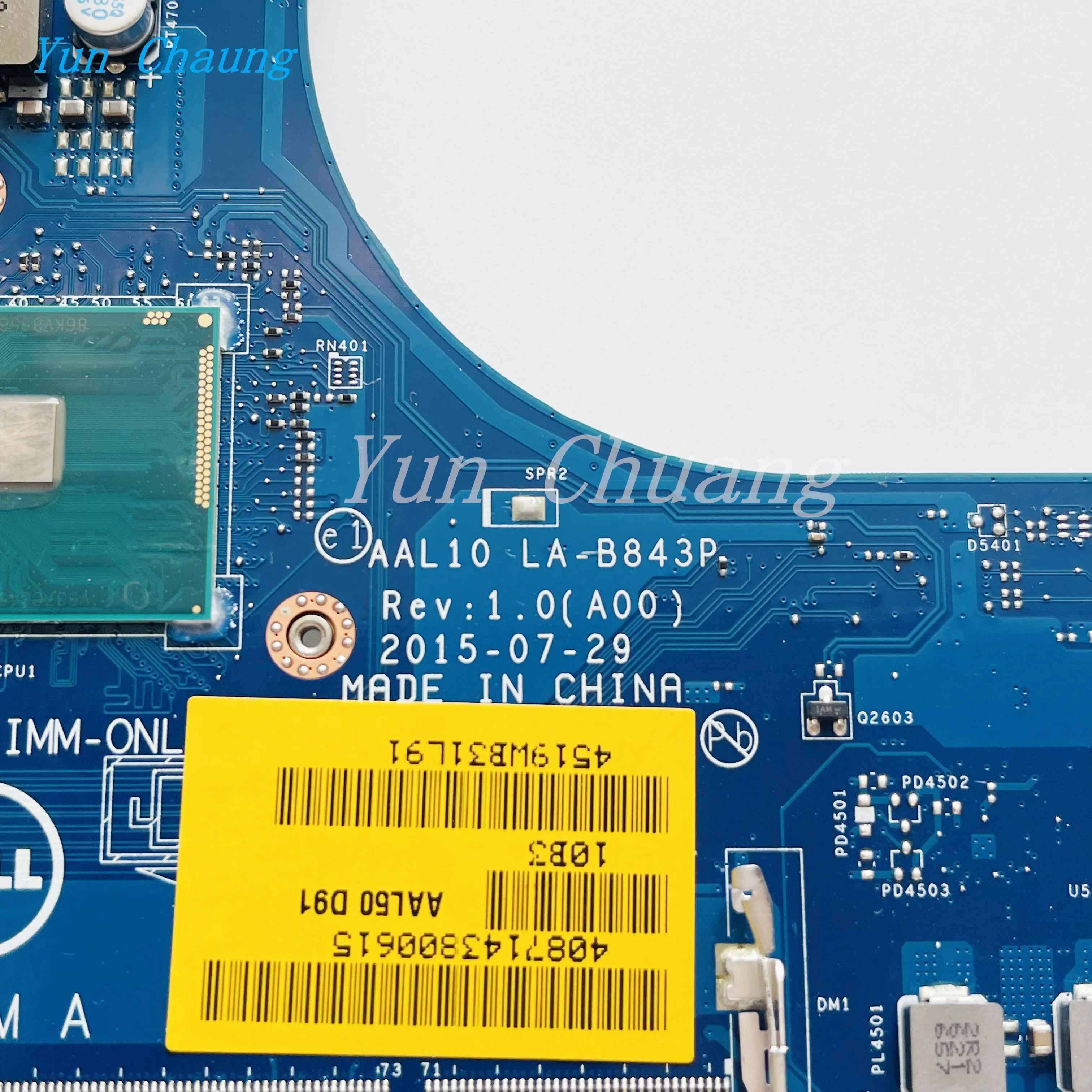 Imagem -03 - Placa-mãe Portátil para Dell Inspiron 14 5458 15 5558 17 5758 Portátil Cn0149m4 i3 i5 i7 Cpu 820m 920m Gpu Aal10 La-b843p