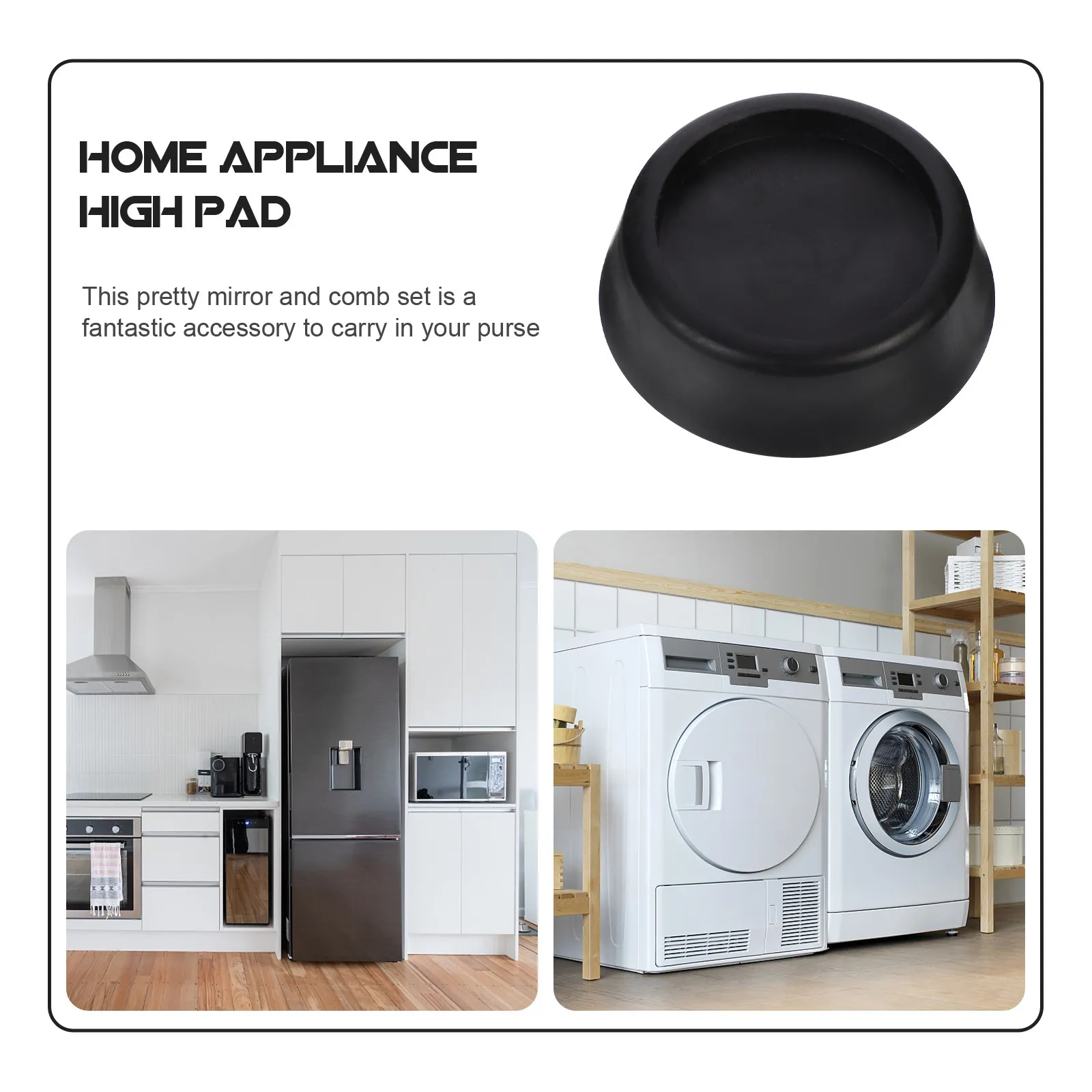 8Pcs Shock-Absorbing Furniture Heightening Pads Raised Anti-Skid Washing Machine Refrigerator Foot Mats Waterproof Noise