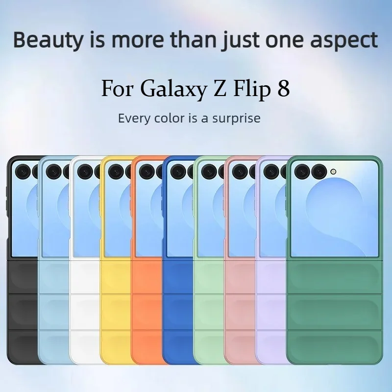 Fashion Wave Pattern PC + TPU Slim Foldable Phone Case For Samsung Galaxy Z Flip 8 7 FE 6 5 Skin Feel Shockproof Protector Cover