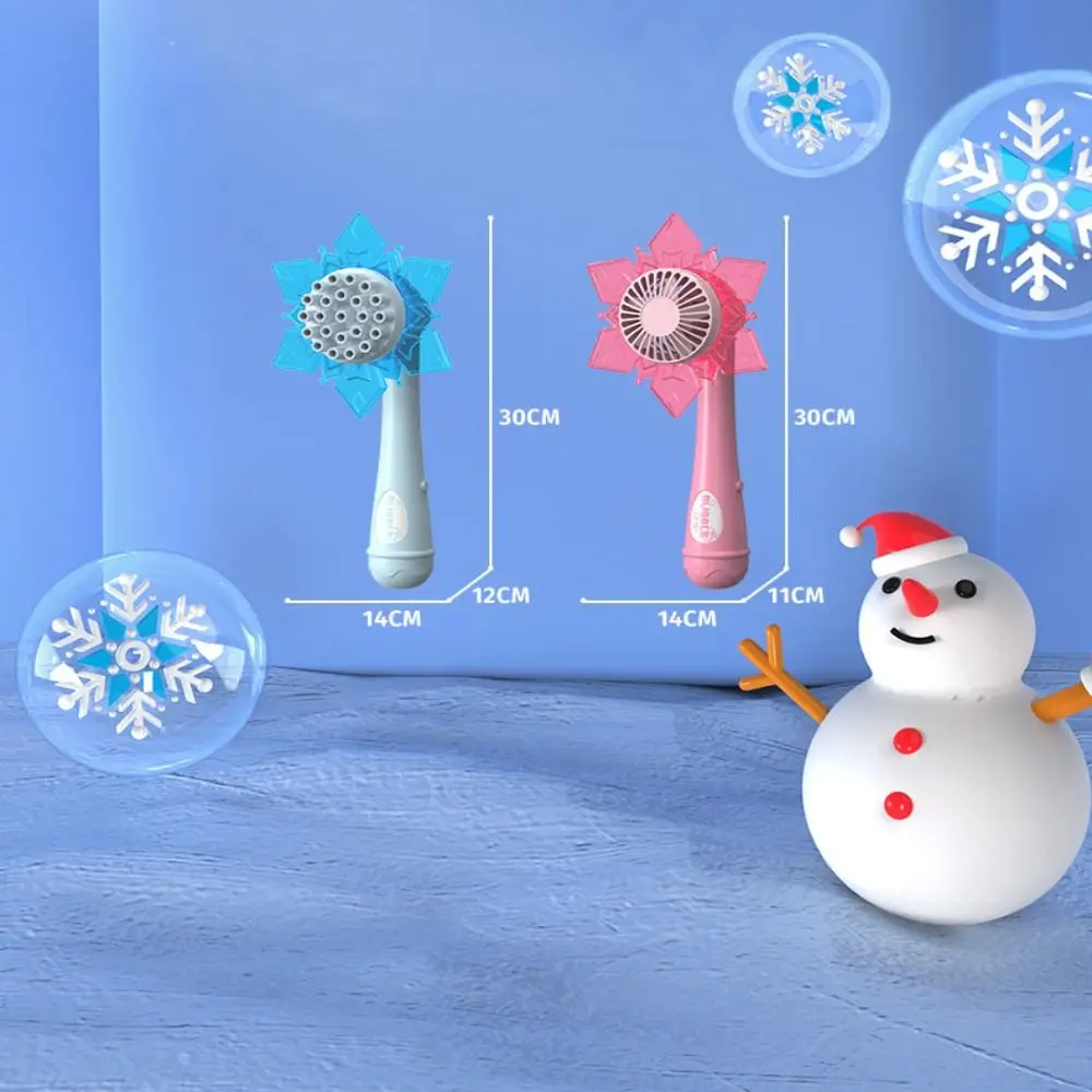 Interactieve Sneeuwvlok Bellenmachine Elektrische Automatische Zeepbel Stok Set Veelkleurige Plastic Bellen Blazen Plezier Buiten