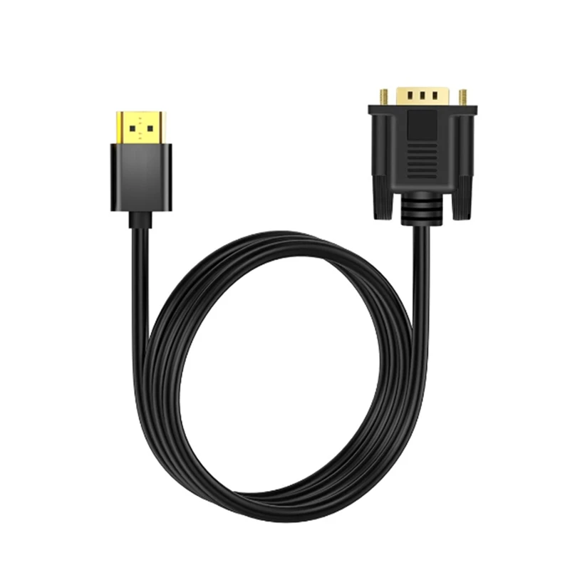 1 Piece  To Vga Adapter 6FT Gold-Plated  Black Compatible To VGA Cable Compatible For Computer, Desktop, Laptop, Monitor