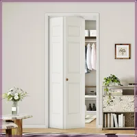 36" x 80" Opening Hollow Core Bifold Doors 6 Panel White Primed Closet, Laundry, Pantry, Bedroom