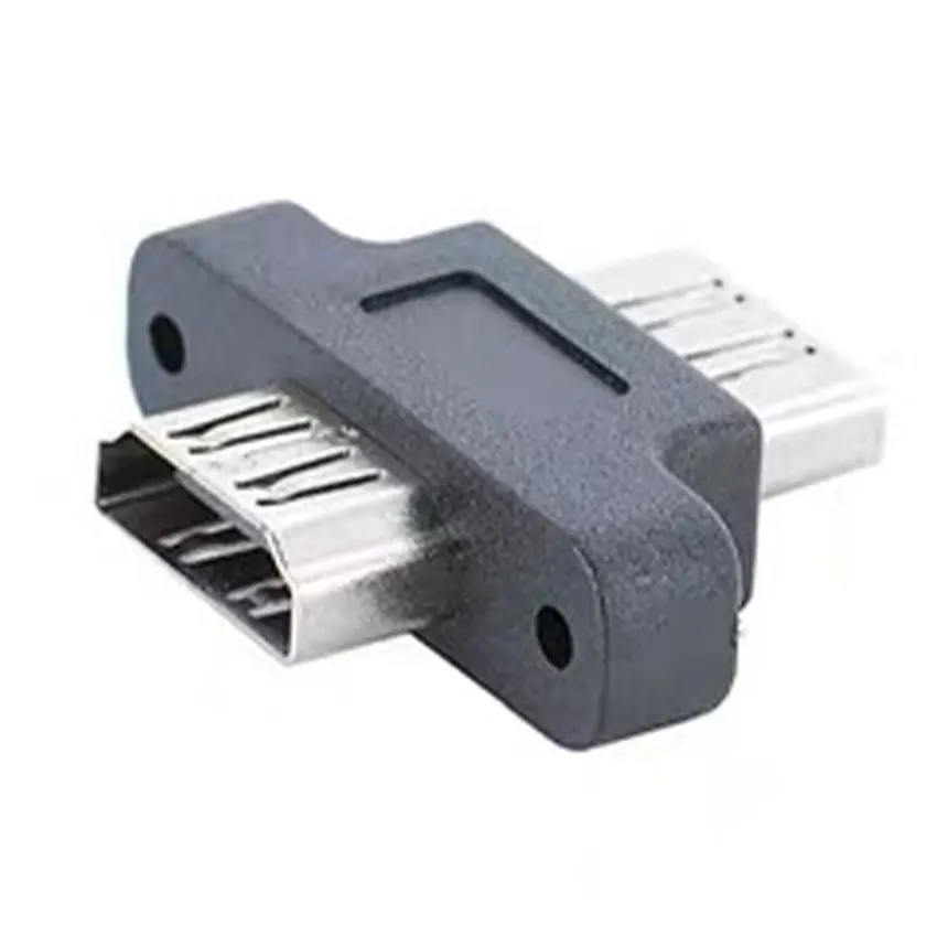 2PCS HDMI-compatible Female to HDMI-compatible Female Screw Lock Panel Mount Adapter Coupler Extender Convertor for 1080P