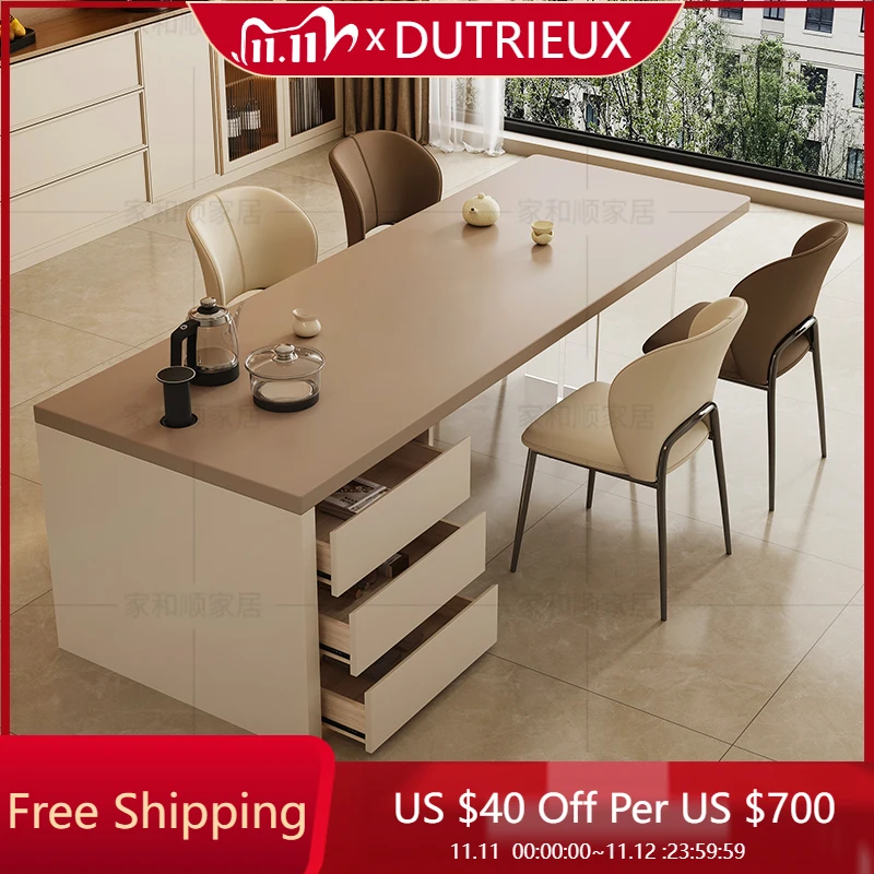 

Makeup Balcony Dining Table Mobile Coffee Restaurant Kitchen Study Dining Table Luxury Mesas De Comedor Commercial Furniture