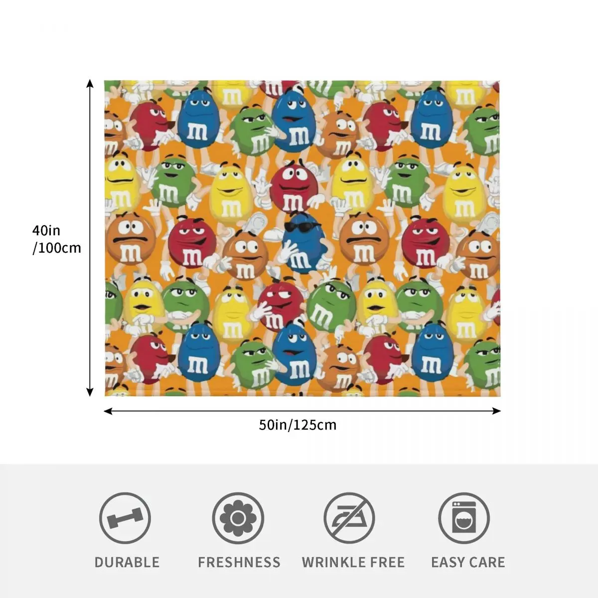 MandM Character Collection Throw Blanket Comforter Travel Personalized Gift Bed linens Blankets