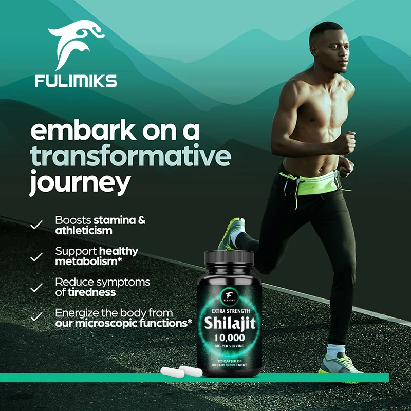 Fulimiks Shilajit 10000mg Maximum Potency Organic Capsules  with Fulvic Acid&Trace Minerals for Enhanced Energy & Immune Support