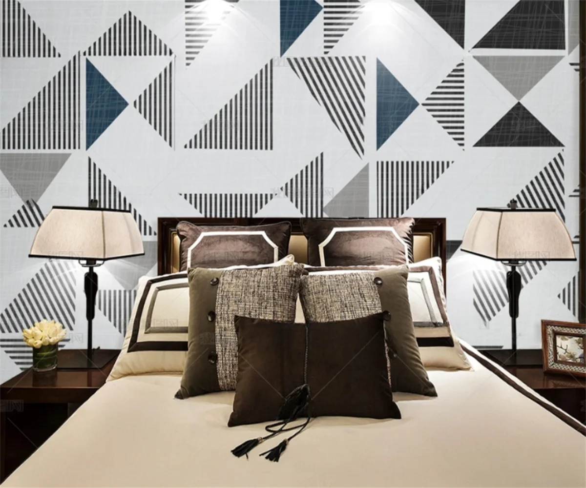 Custom Self-adhesive wallpaper Mural Modern Black and white geometric texture spot pattern TV Background Wall 3d Wallpaper