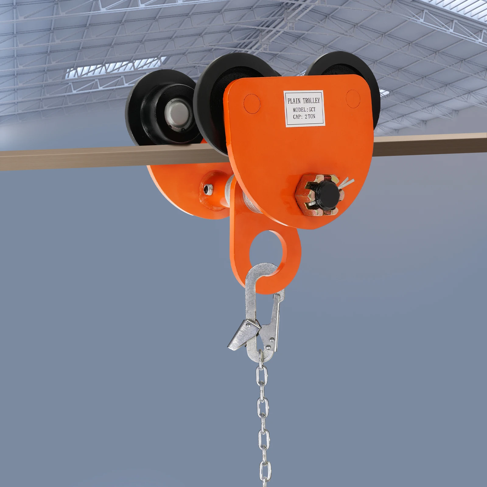 Beam Trolley, Manual Trolley, I Beam Trolley – 2 Ton, 4409 lbs Capacity, Adjustable Width 3.54-5.51 in, for I Beam & H Beam, Steel, Smooth Rollers, Heavy Duty, Garage, Industrial