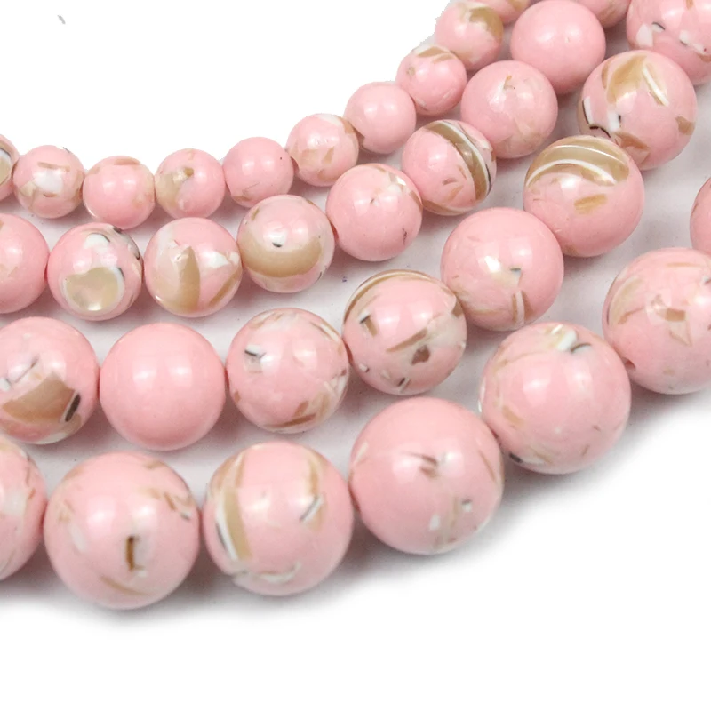 Natural Light Pink Howlite Turquoises Stone Beads For Jewelry Making6/8/10/12mm Round Loose Spacer Beads fit Diy Bracelet Neckla