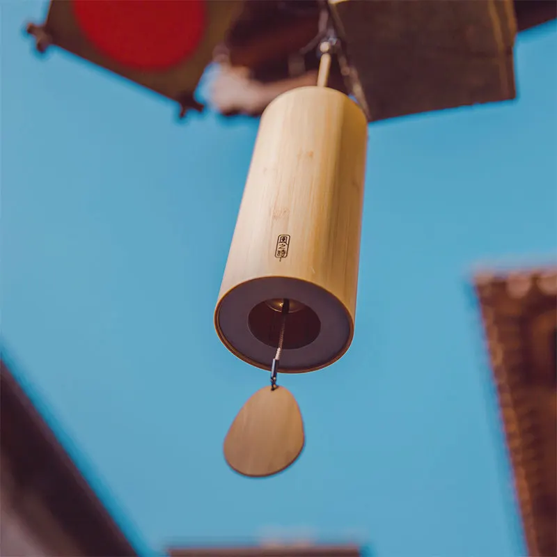 Chord bamboo wind chime pendant - Japanese soothing outdoor balcony and garden decoration item as a gift