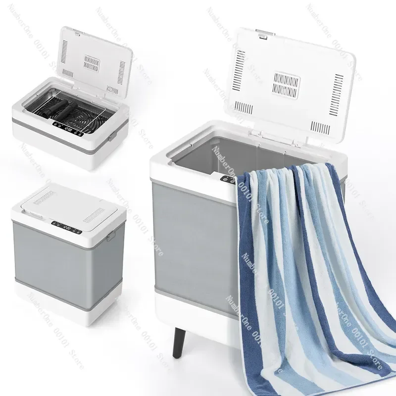 35L Folding Towel Warmer Bucket LED Display Electric Heating Dryer Rack Regular Timer Home Bathroom Clothes Drying Box