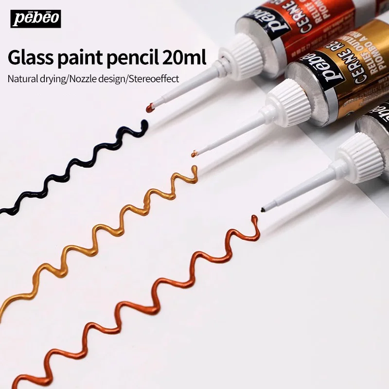 20ml Acrylic Paint Waterproof Permanent Acrylic Glass Paint Rich Pigment Glass Liner for Glass Wood Canvas Fabric DIY Art Crafts