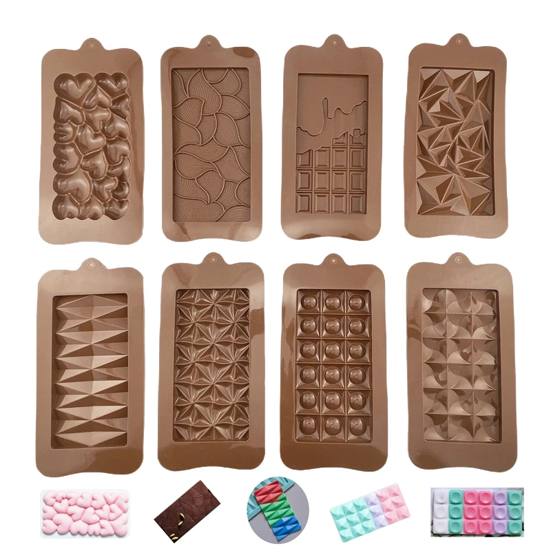 Molde para barra de Chocolate, caramelo, gelatina, pudín, molde de silicona, herramienta para hornear