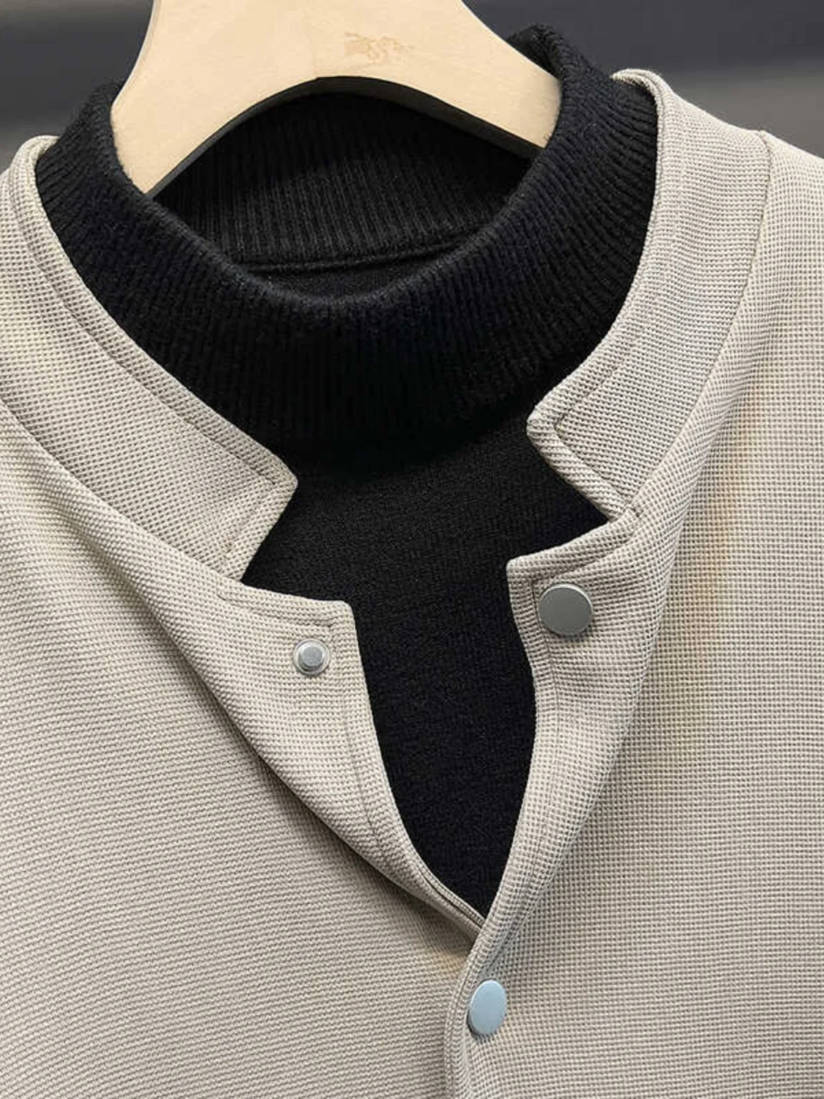 

Loose Fit Pure Color Stand Collar Jaet Men's Casual Sle New Chinese Menswear National Trend Top Spring Autumn New Arrival