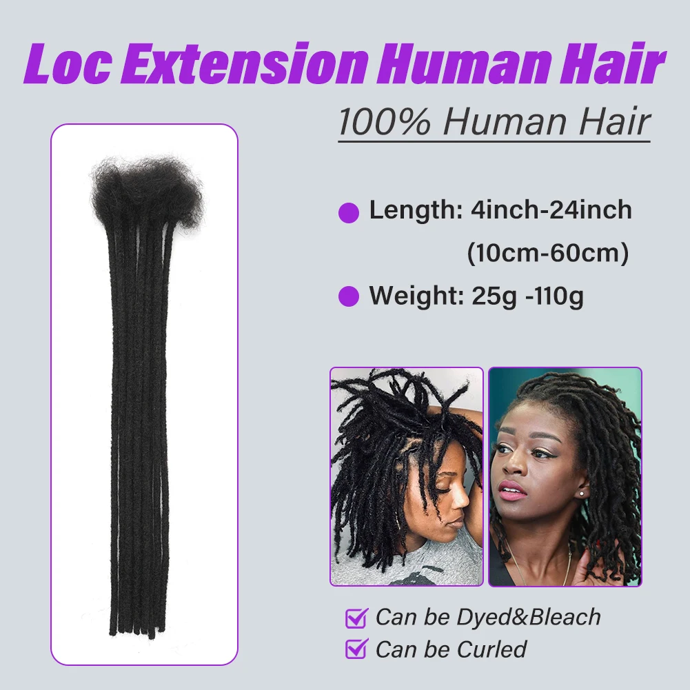 Наращивание человеческих волос шириной 0,4 см, 10 прядей, 100% человеческие волосы, наращивание дредов для мужчин и женщин