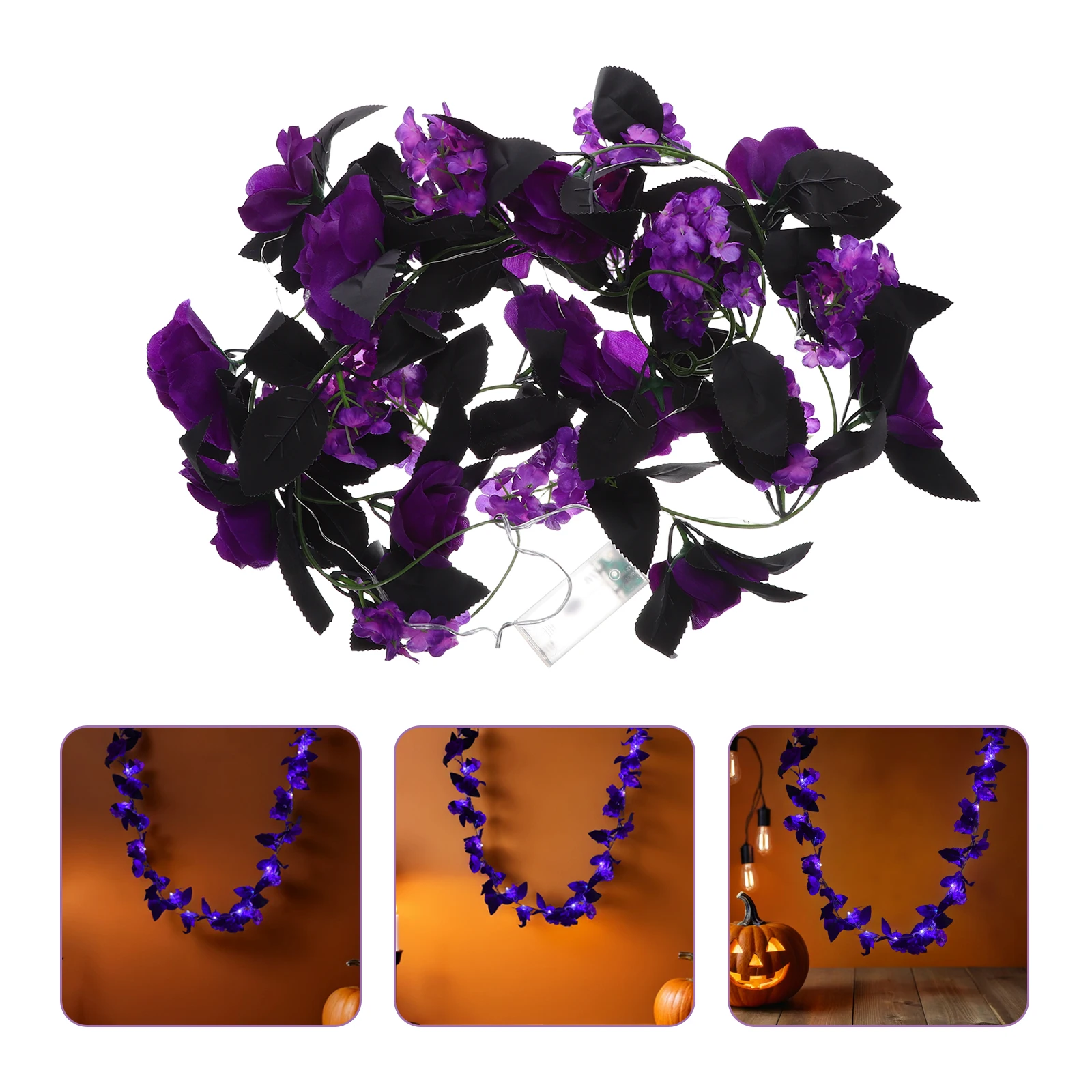 

Glowing Rose Cane Fake Vines with Lights Flower Garland Artificial Flowers Faux Decorative Silk Cloth Fairy Simulation