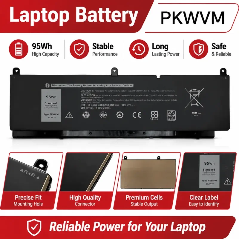Replacement Battery for Precision 15 7550 7560 17 7750 7760 C903V PKWVM Laptop Internal Rechargeable Power Supply