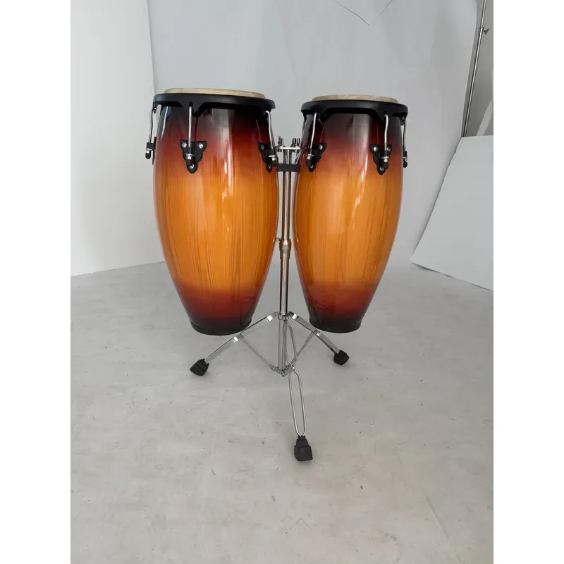 10 Inch Wooden Hand Drum with Cowhide Head Classic Ergonomic Design Percussion Instrument for Kids and Adults Music Education
