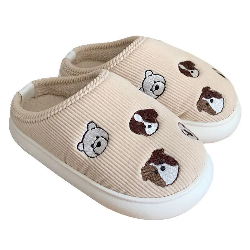 Winter Footwear Flat New Women Thick Indoor Home Non Slip Versatile House Shoes Warm Plush Cotton Slippers For Men