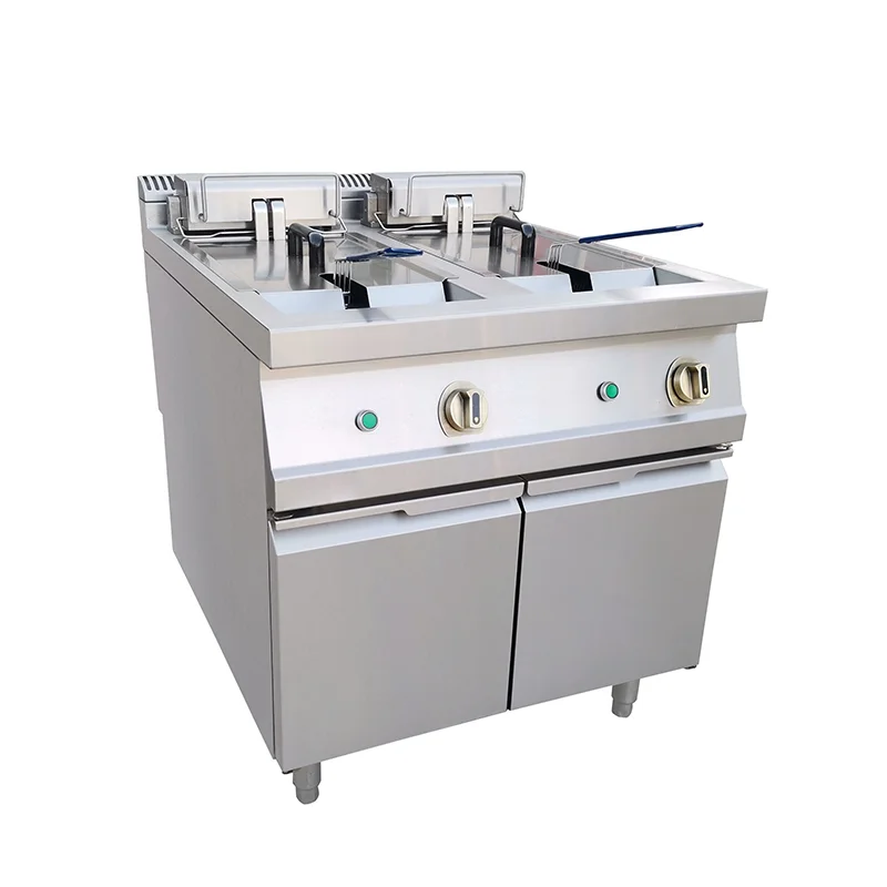 Commercial Heavy Duty Gas Double Tank Fryer Large Capacity Gas Cooking Fryer Restaurant Hotel Catering Food Frying