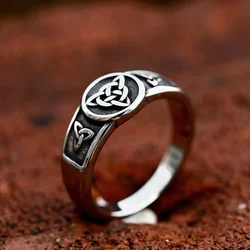 2024 New Unique Design 316L Stainless Steel Viking Knot Celtic Knot Ring For Men High Quality Jewelry Wholesale Gift Party