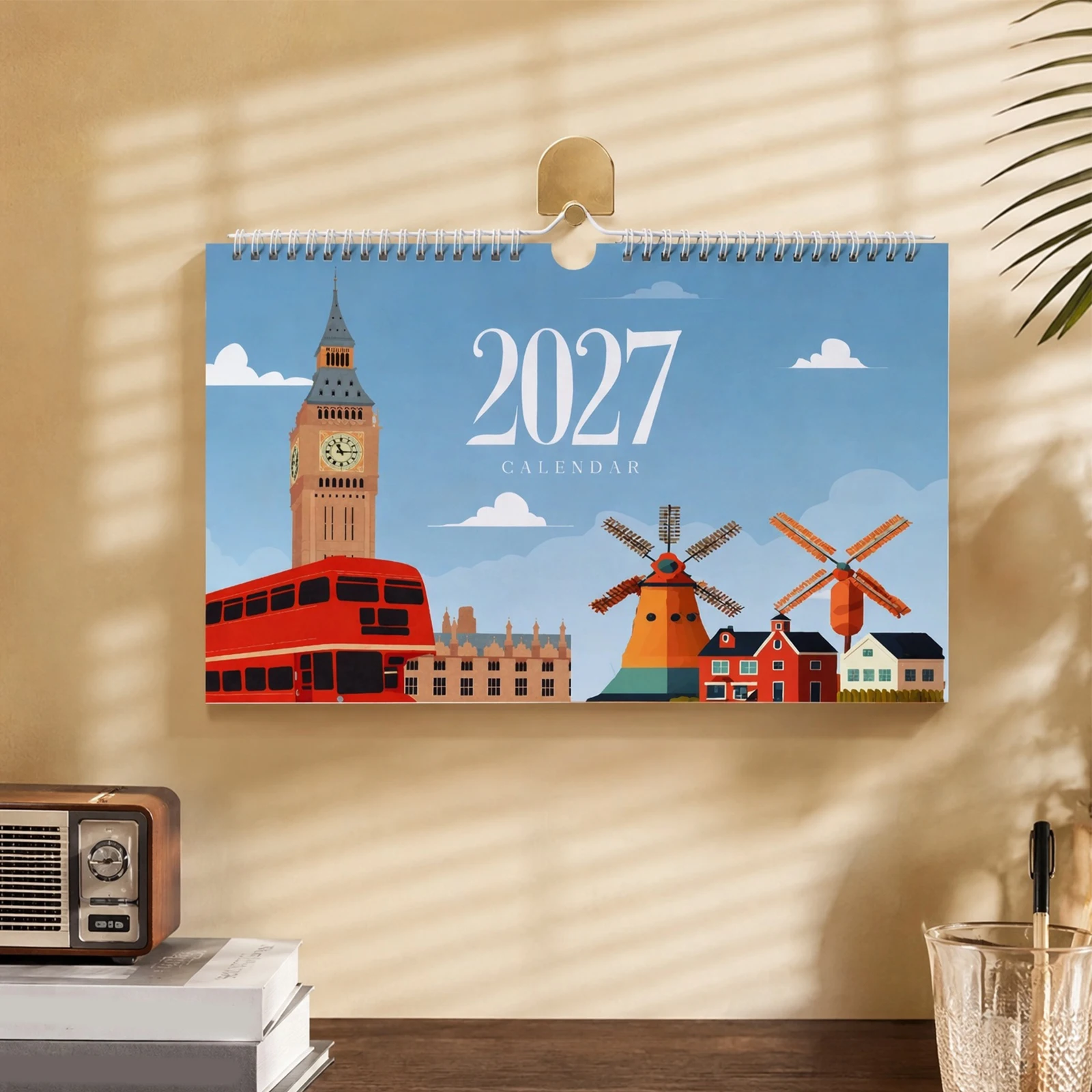 DIY Paint by Numbers 2027 Kits with Pre-Printed Canvas & Paints 2027 Edition Handmade Desk Calendar for Adults and Beginners