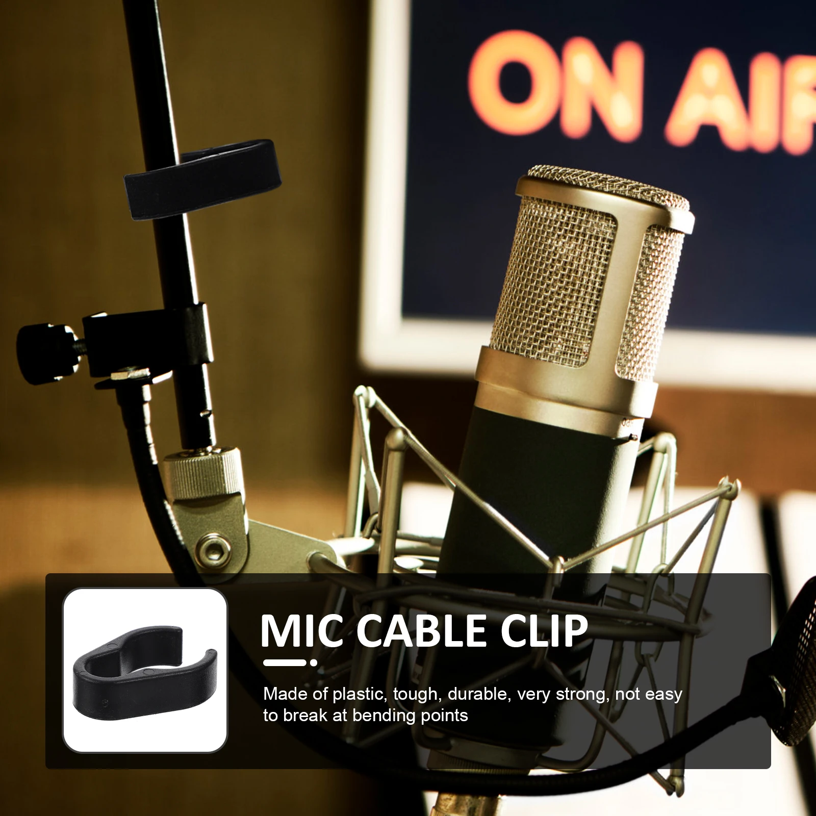 

10Pcs Microphone Cable Clips Heavy Duty Plastic Organizer for Mic Cables Suitable for Stage Home Studio Mic Cable Clip