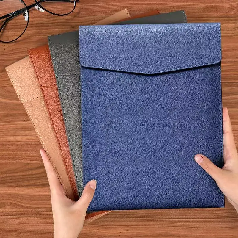 

2026 A4 простая папка для файлов большой емкости, сумка для документов, кожаный портфель для файлов, портативный органайзер, держатель для офисной бумаги