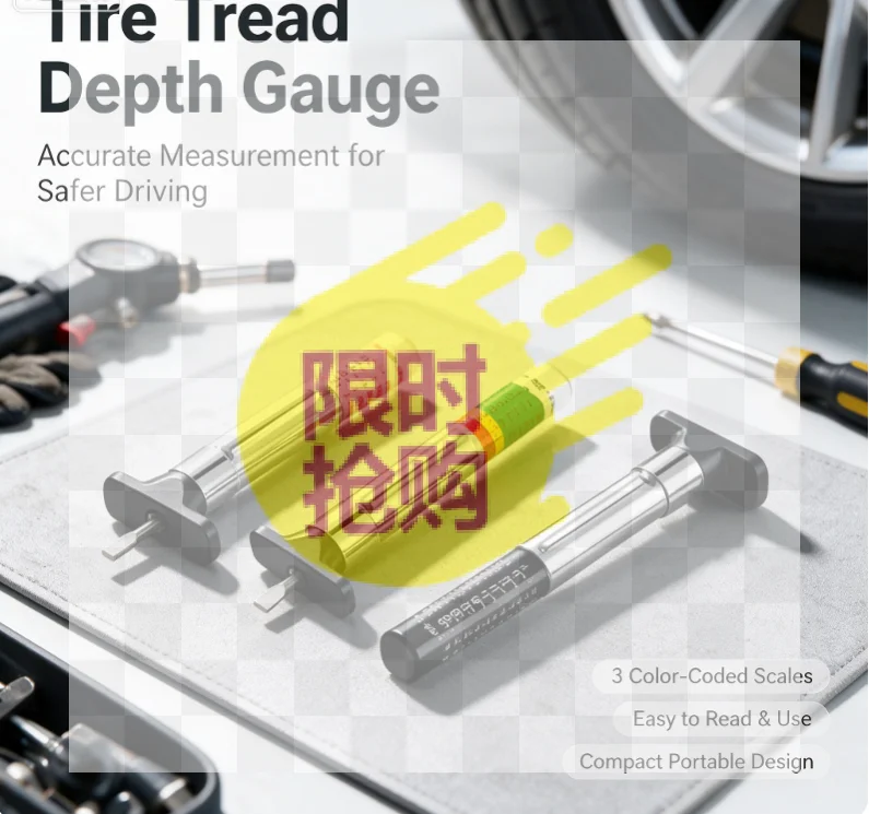 Tire Tread Depth Gauge Plastic Metal Tyre Wear Measuring Tool High Precision 0‑25mm For Vehicle Car Truck Tire Inspection Repai