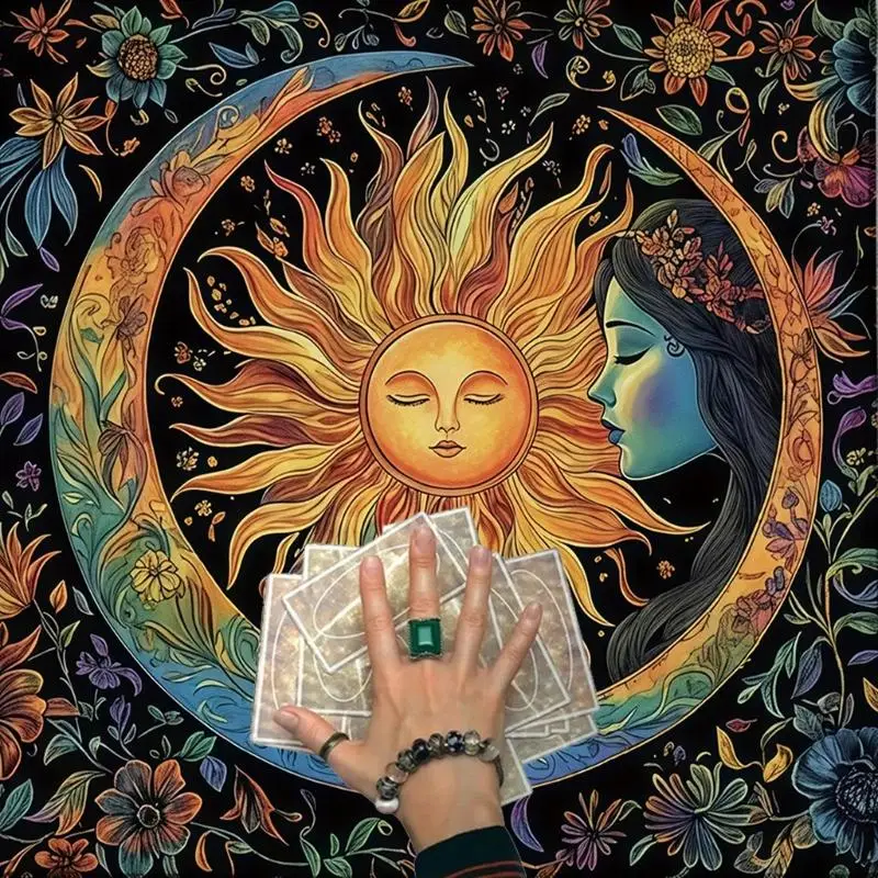 

652F Colorful Velvets Tarots Cloth Tarots Reading Cloth Portable Tarots Game Mat Easy Cleaning Fabric Tablecloth Table Cover