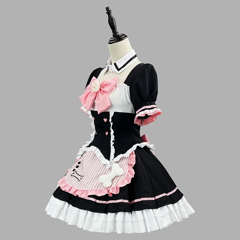 S-5XL Cute Lolita Cat Maid Dress Ruffle Short Sleeve NEKOPARA Cosplay for Neko Girls Woman Waitress Outfit Party Stage Costume view 3