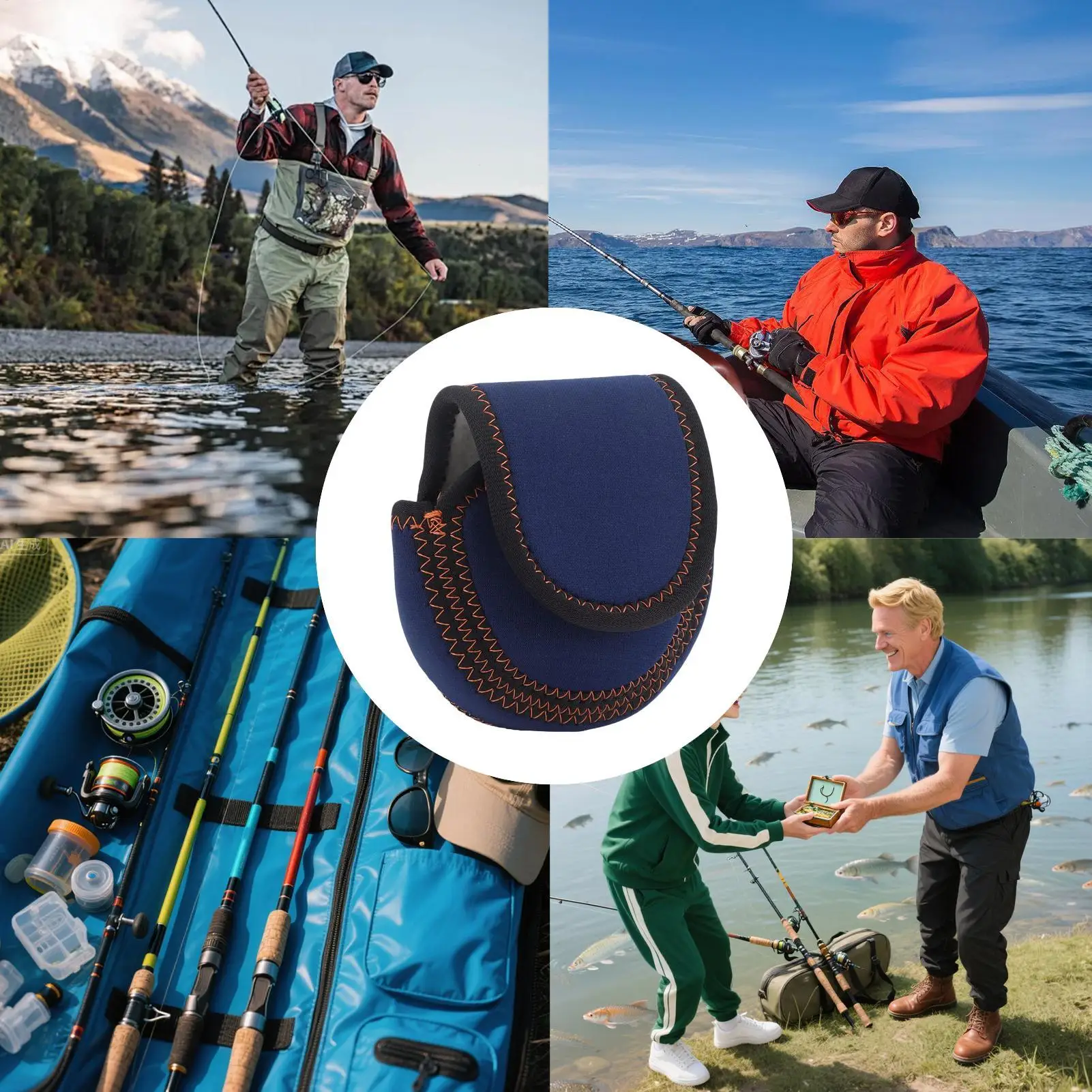 

Чехол для рыболовной катушки, неопреновая сумка с защитной подкладкой, устойчивый к падению держатель рыболовной катушки для спорта на открытом воздухе, озеро, поток, река