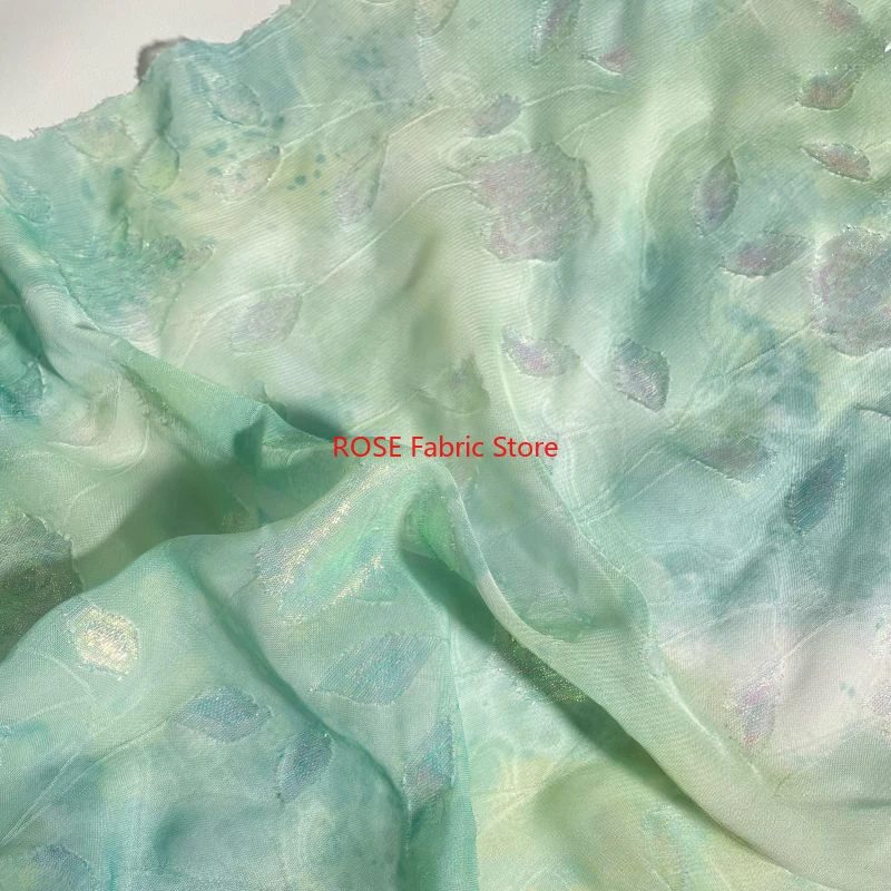 

1 meter Chiffon Rose Printed Fabric Retro Women Dress Shirt Diy Sewing Jacquard Fabric