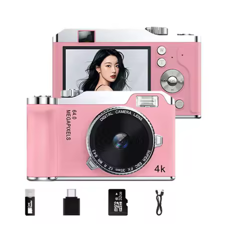 Front/Rear Dual Camera 4K HD Digital Camera Autofocus 16x Zoom Entry-Level CCD Camera Rechargeable 2.4 Inch Screen